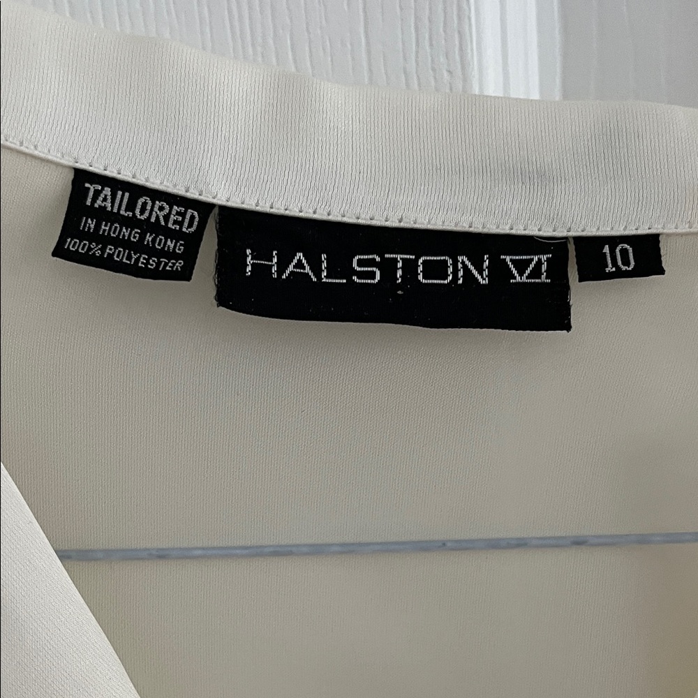Halston Heritage Ivory Button-Up Blouse